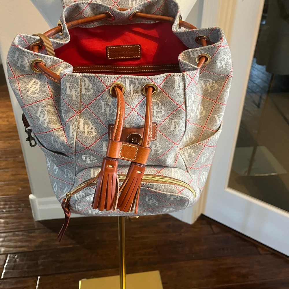 Dooney & Bourke Logo Backpack with Tassels, NWOT - Picture 2 of 12